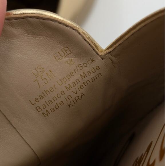 Sam Edelman Kira Slip On Mule Women's Logo Leather Gold Size US7.5M EU38 - Picture 6 of 12